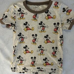 Disney Mickey Mouse Kids Tee - Cream and Brown